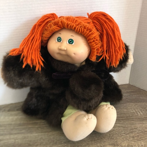 1980s Cabbage Patch Kid with Faux Fur Jacket - Picture 1 of 12